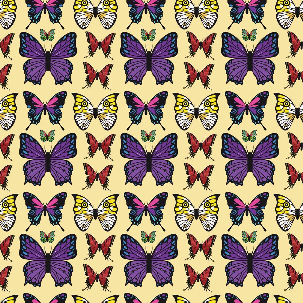 diseño de patrones sin fisuras de mariposa vector