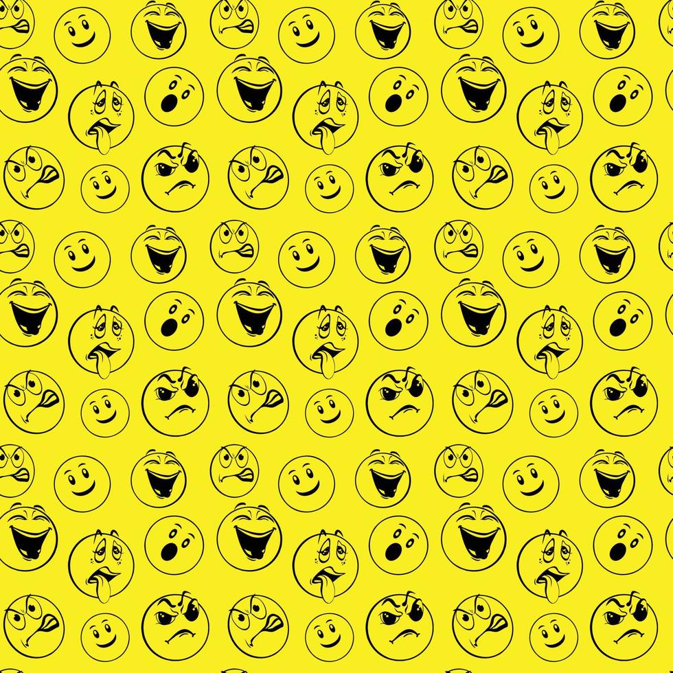 Emoji Seamless Pattern Design vector