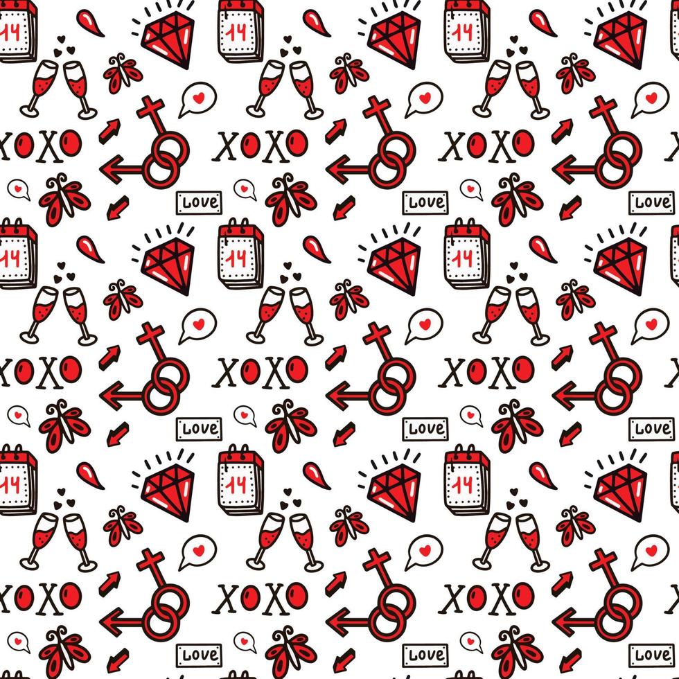 love Seamless Pattern Design vector