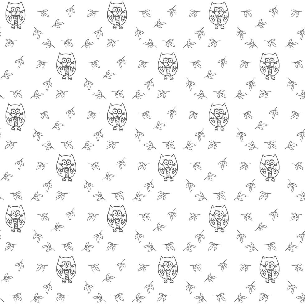 Cute Owl Seamless Pattern Design vector