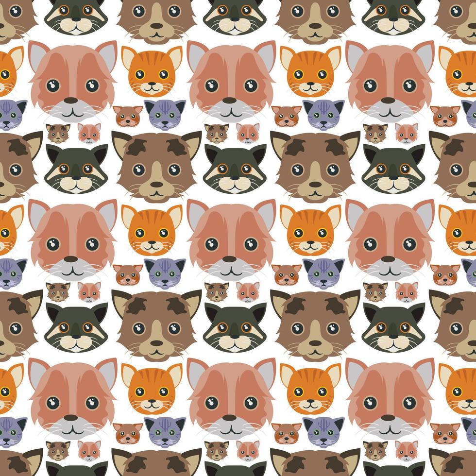 Cats Seamless Pattern Design vector