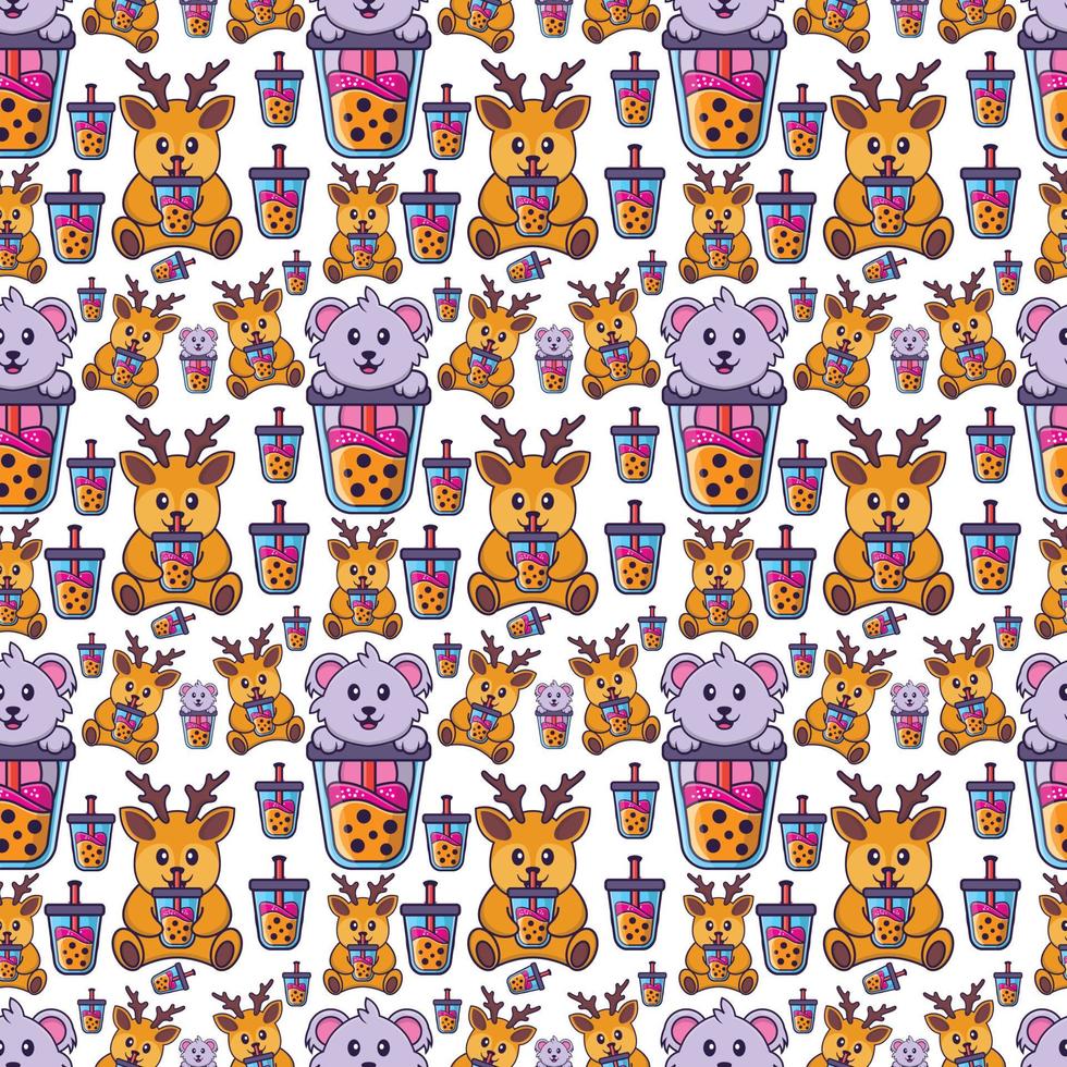 Cute Cartoon Seamless Pattern Design vector