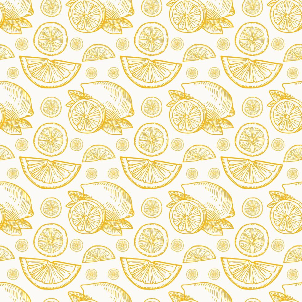 Lemon Seamless Pattern Design vector
