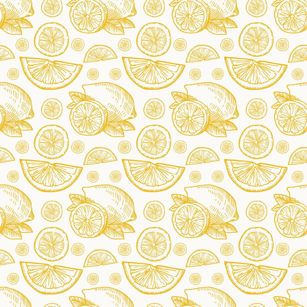 Lemon Seamless Pattern Design vector