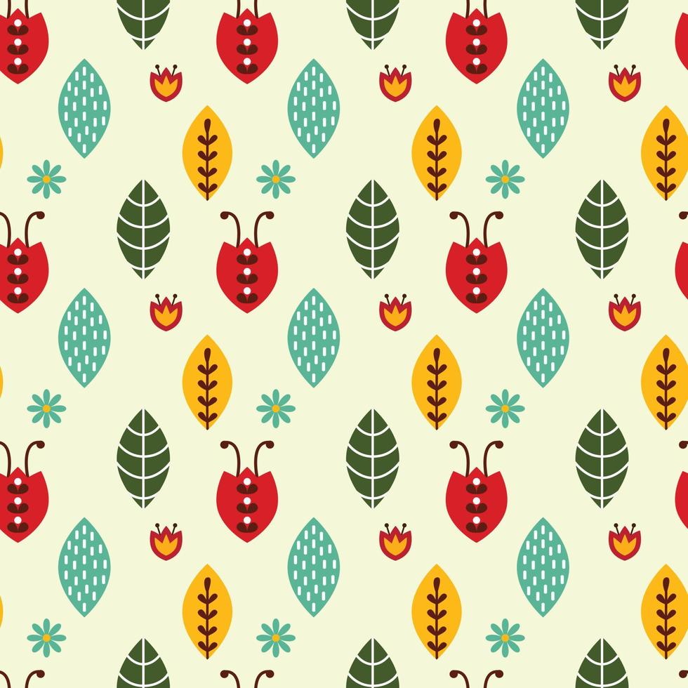 Nordic Leaf Seamless Pattern Design vector