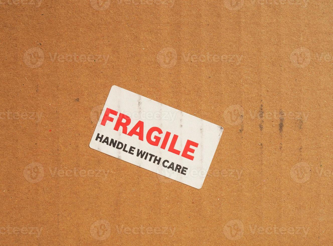 Fragile handle with care sign photo