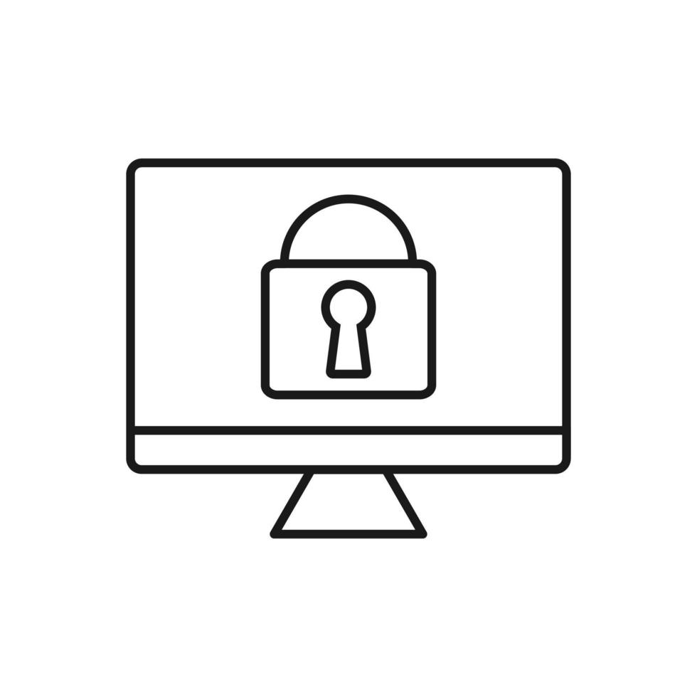Computer security vector illustration, flat design sign