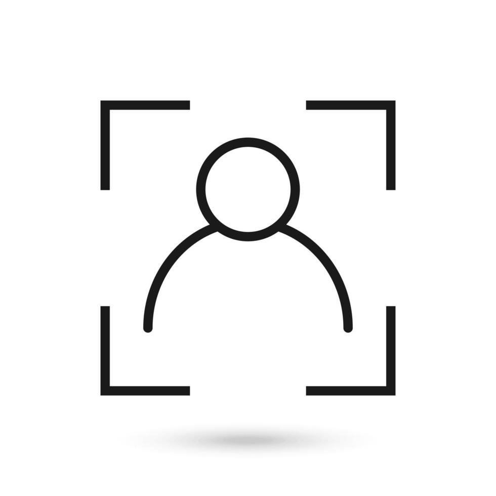 Face id flat design icon, vector illustration