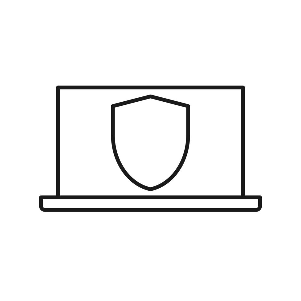 Computer or laptop protection icon flat design vector