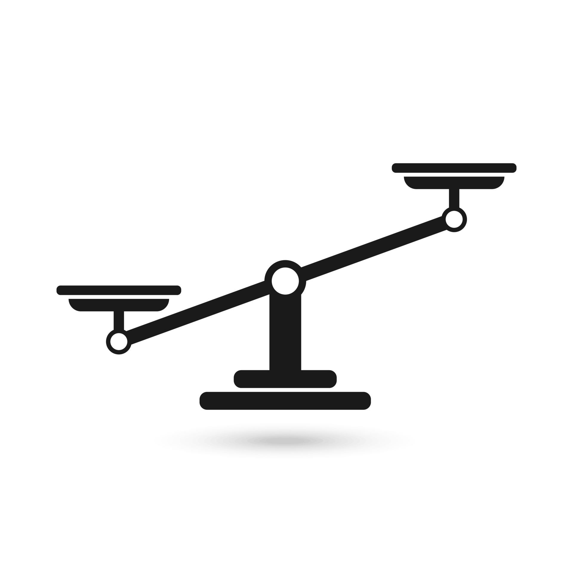 Scales flat design icon. Vector black scale silhouette illustration