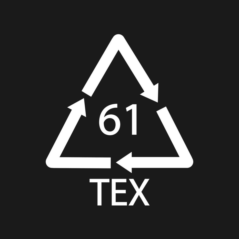 Bio matter organic material recycling code 61 TEX. Black Vector illustration