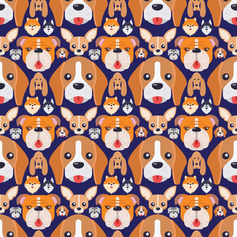 diseño de patrones sin fisuras de perro vector