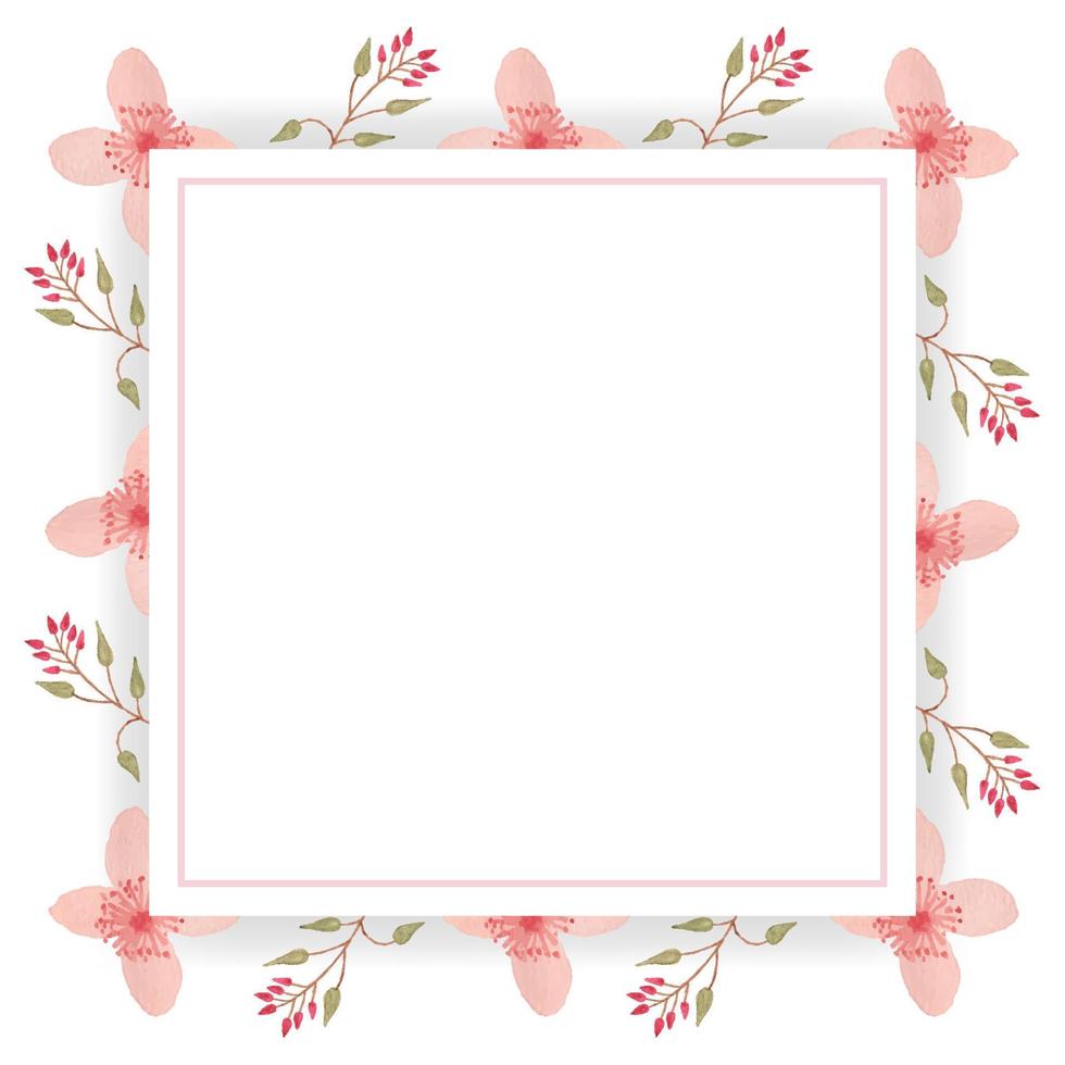 Beautiful floral card with frame vector