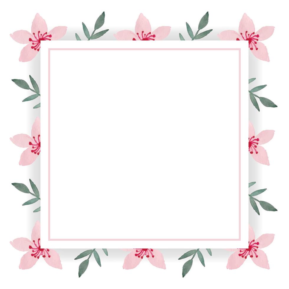 Beautiful floral card with frame vector