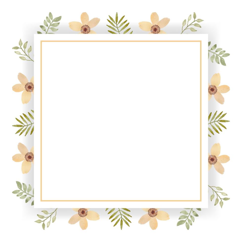 Beautiful floral card with frame vector