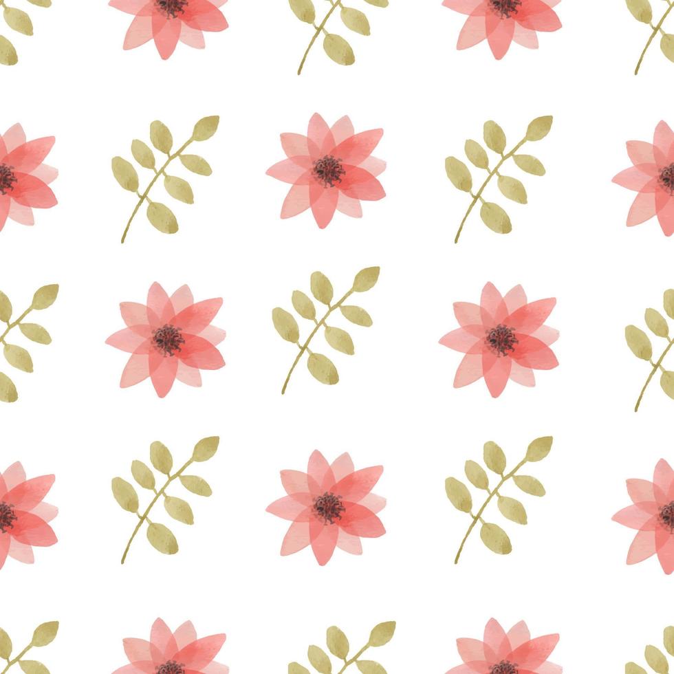 Watercolor flower seamless pattern vector