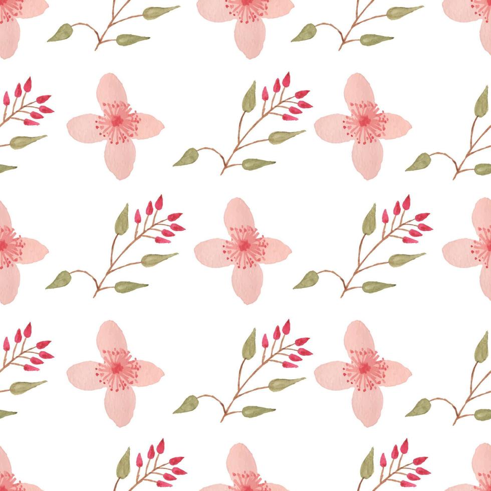 Watercolor flower seamless pattern vector