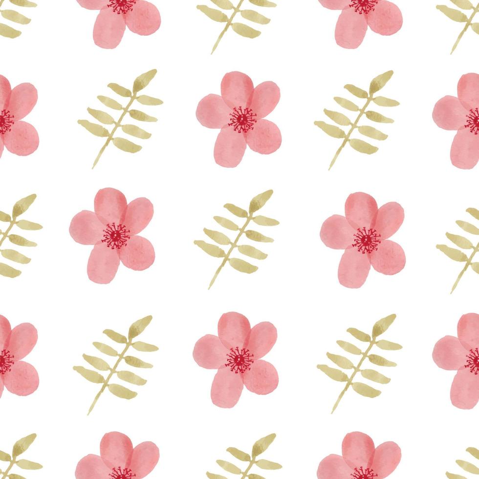 Watercolor flower seamless pattern vector