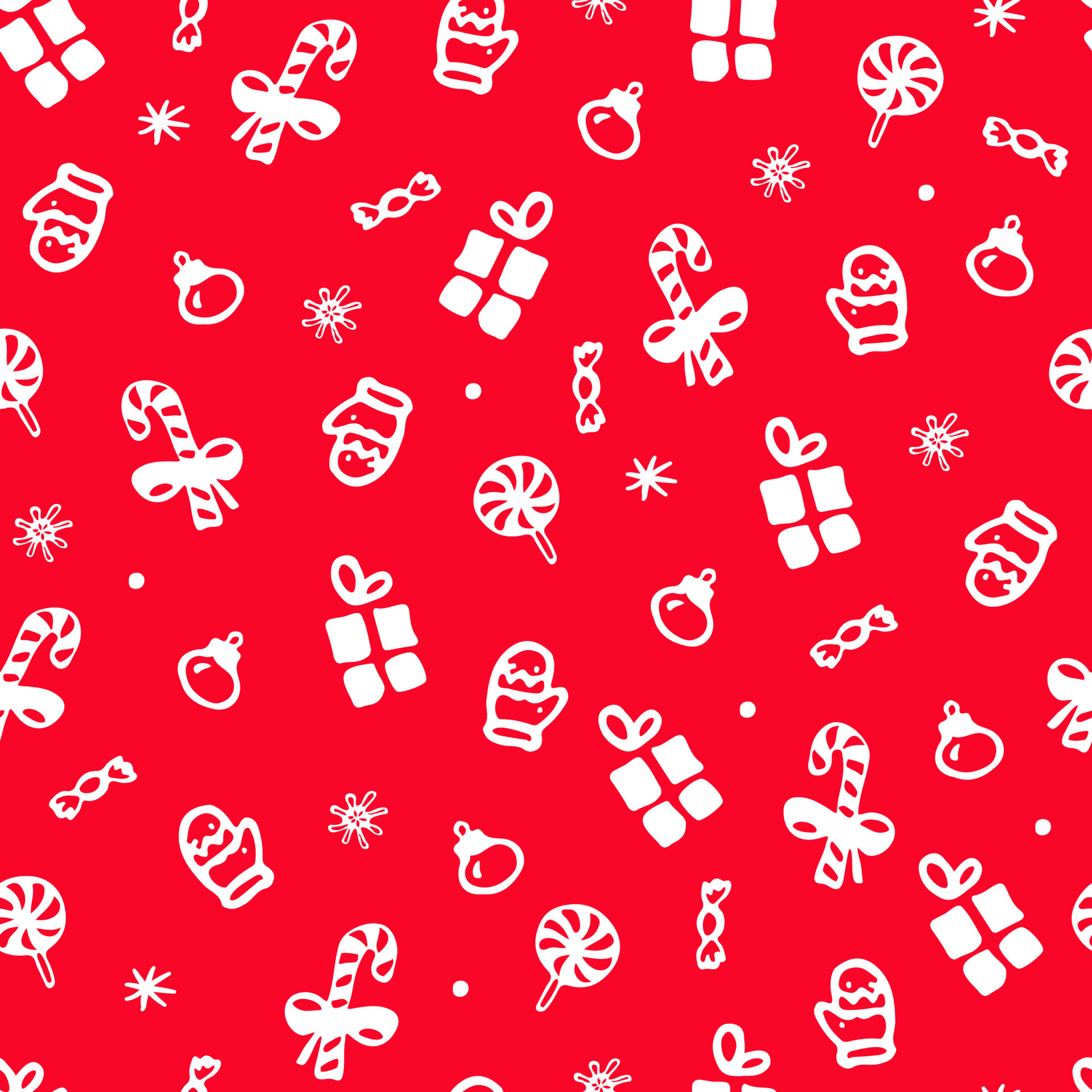 Doodle Christmas pattern red Wrapping Paper, Zazzle