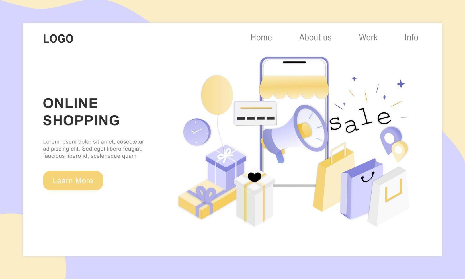 3D realistic online shopping on landing web page or mobile application concept of vector digital marketing template. Isometric paper art for digital store promotion, payment, delivery, big sale, ads.