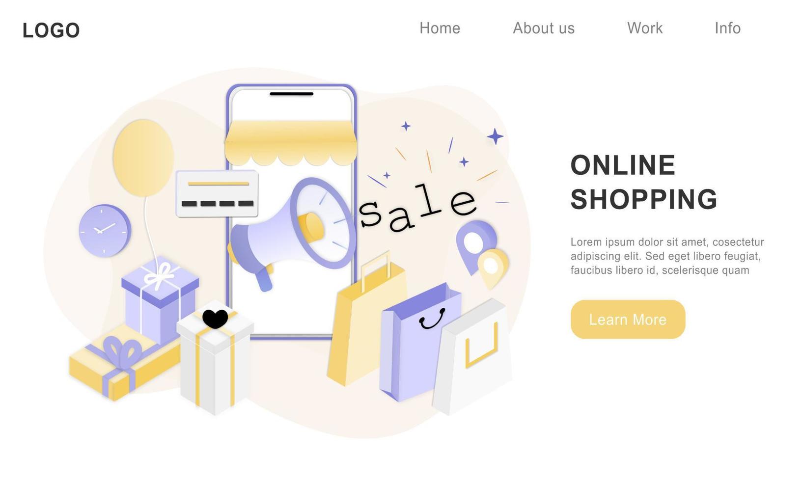 3D realistic online shopping on landing web page or mobile application concept of vector digital marketing template. Isometric paper art for digital store promotion, payment, delivery, big sale, ads.