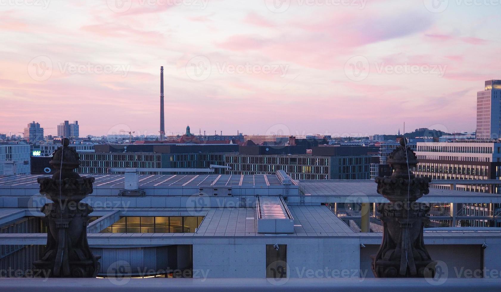 Aerial view of Berlin at night photo