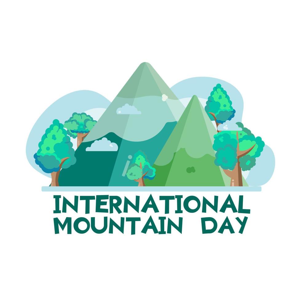 vector de ilustración de saludo del día internacional de la montaña