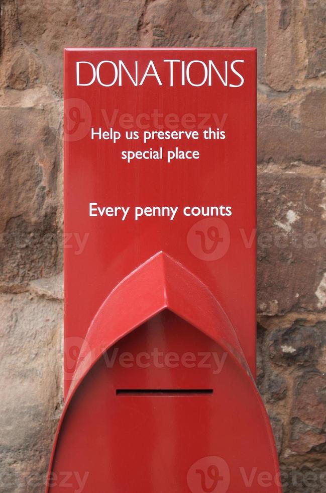 Donations box sign photo