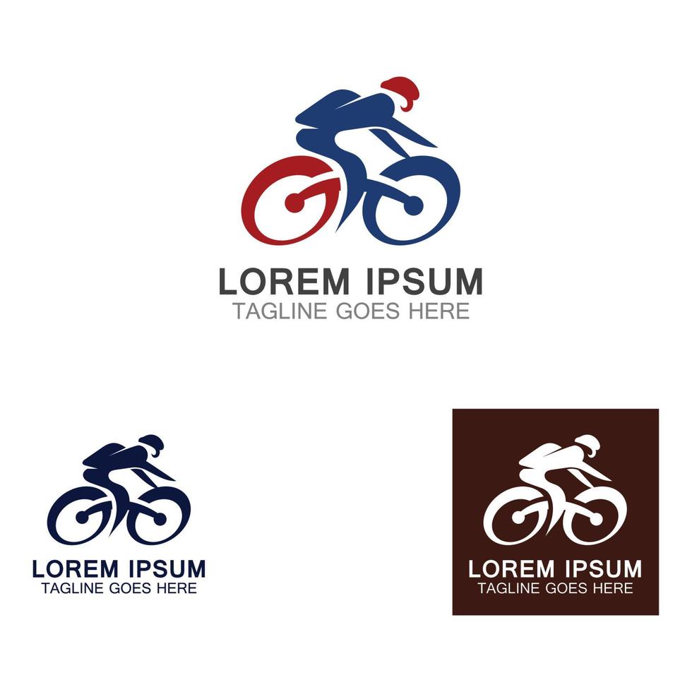 Cycling logo sport design vector icon, symbol template business concept