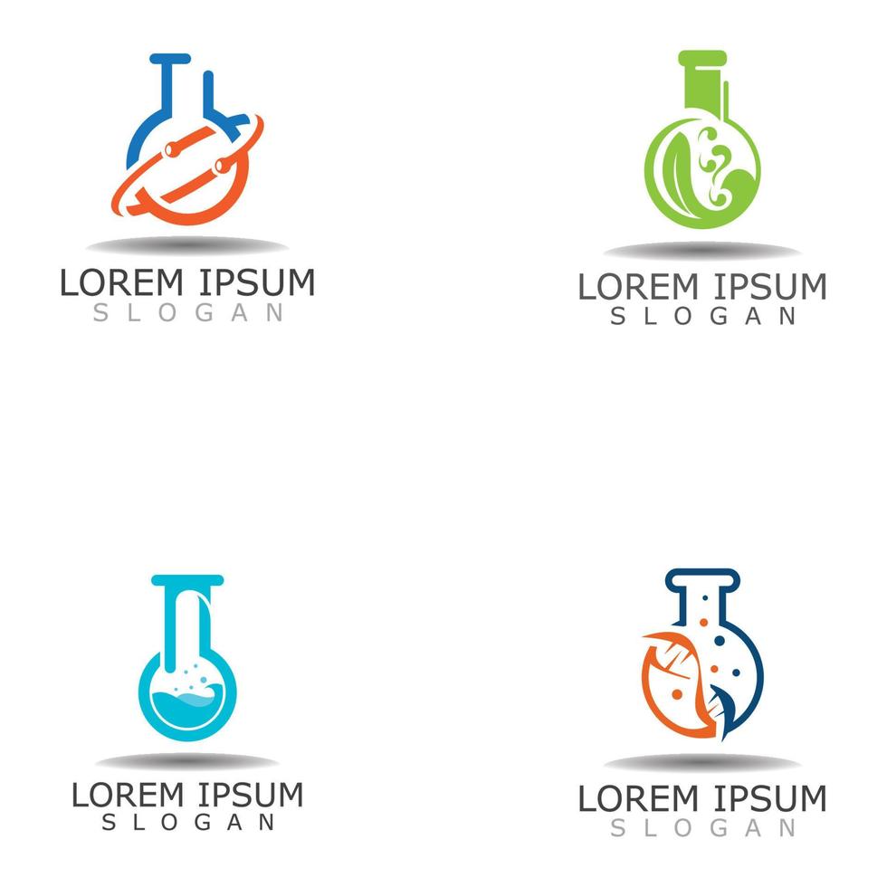 Lab Science and Research logo Design pharmaceutical Concept Template vector