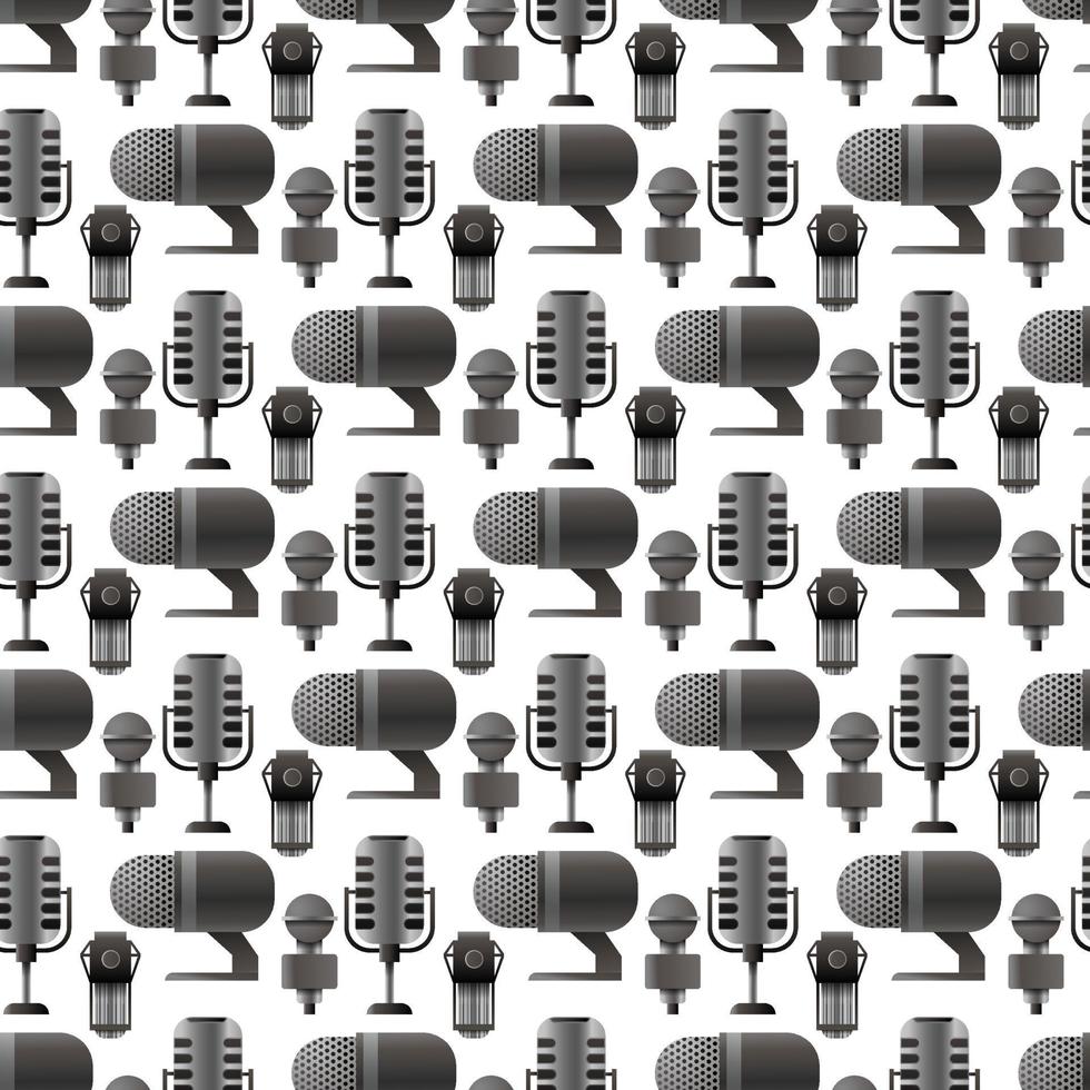 Podcast Seamless Pattern Design vector