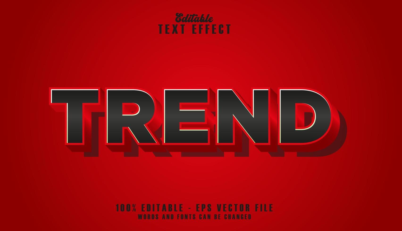 efecto de texto de tendencia vector libre