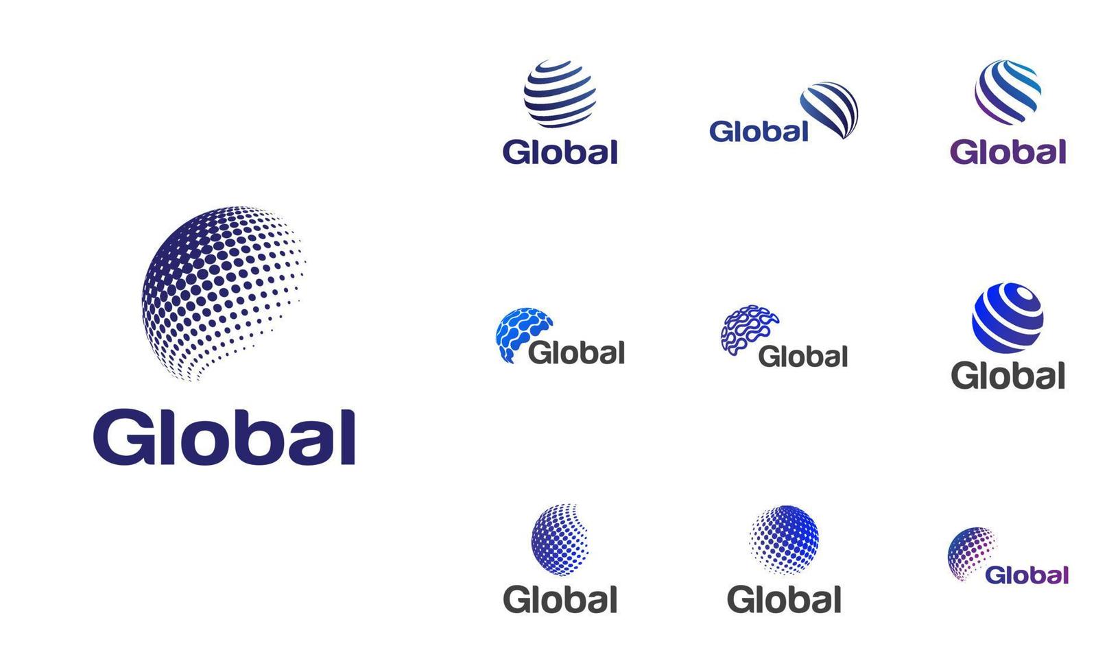 conjunto de diseño de logotipo de globo abstracto vector