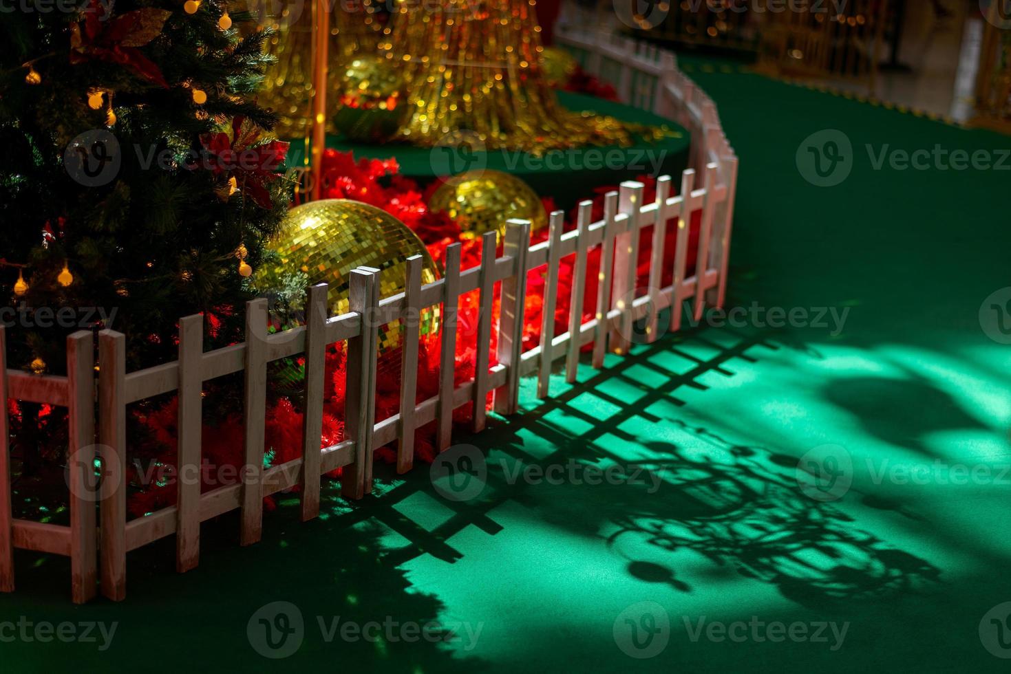 Shadow of christmas decoration in day light photo