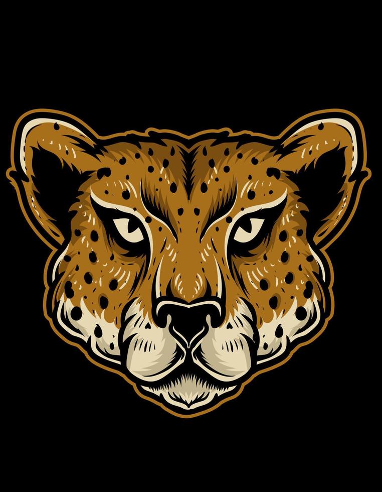 illustration vector isolated cheetah head