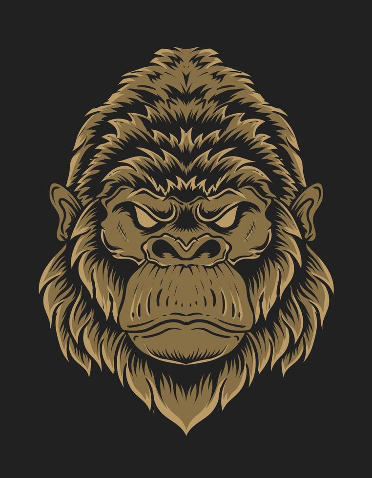 illustration vector isolated gorilla head