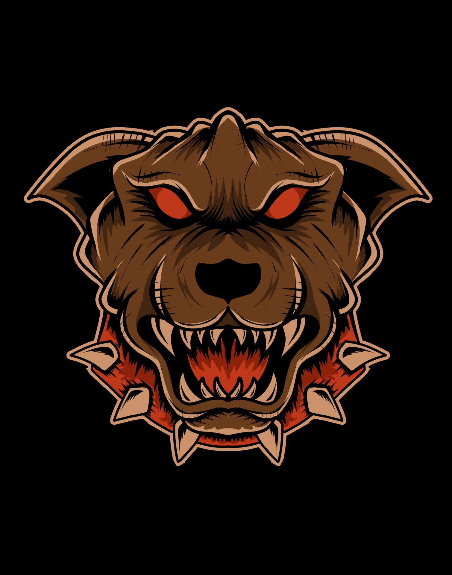 illustration angry dog head with collar 4725128 Vector Art at Vecteezy illustration angry dog head with collar 4725128 Vector Art at Vecteezy