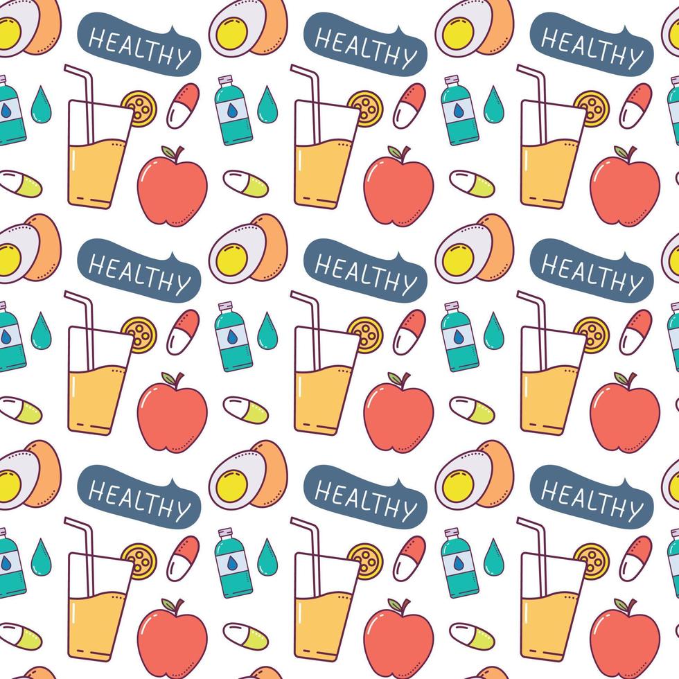 healthy Seamless Pattern Design vector