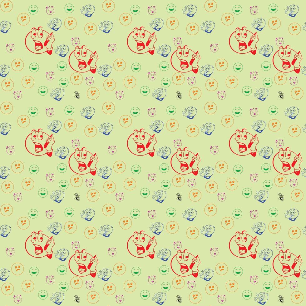 emoji Seamless Pattern Design vector