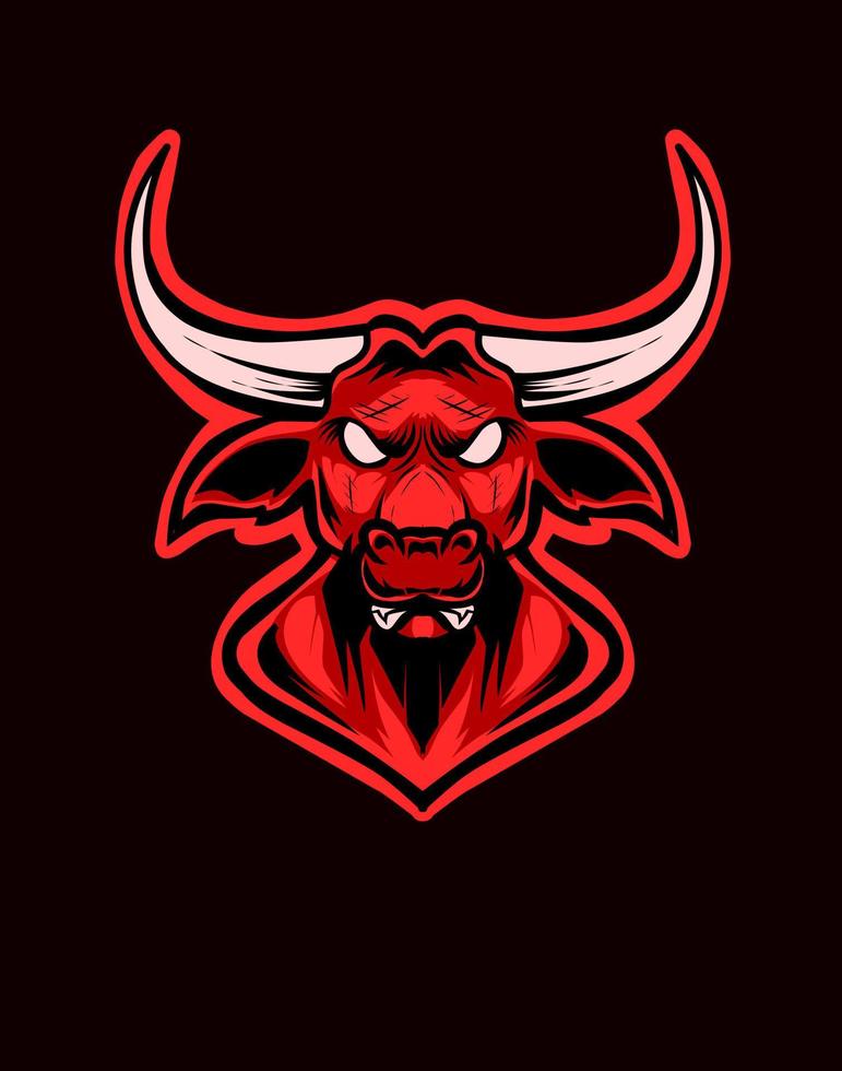 illustration vector angry bull head