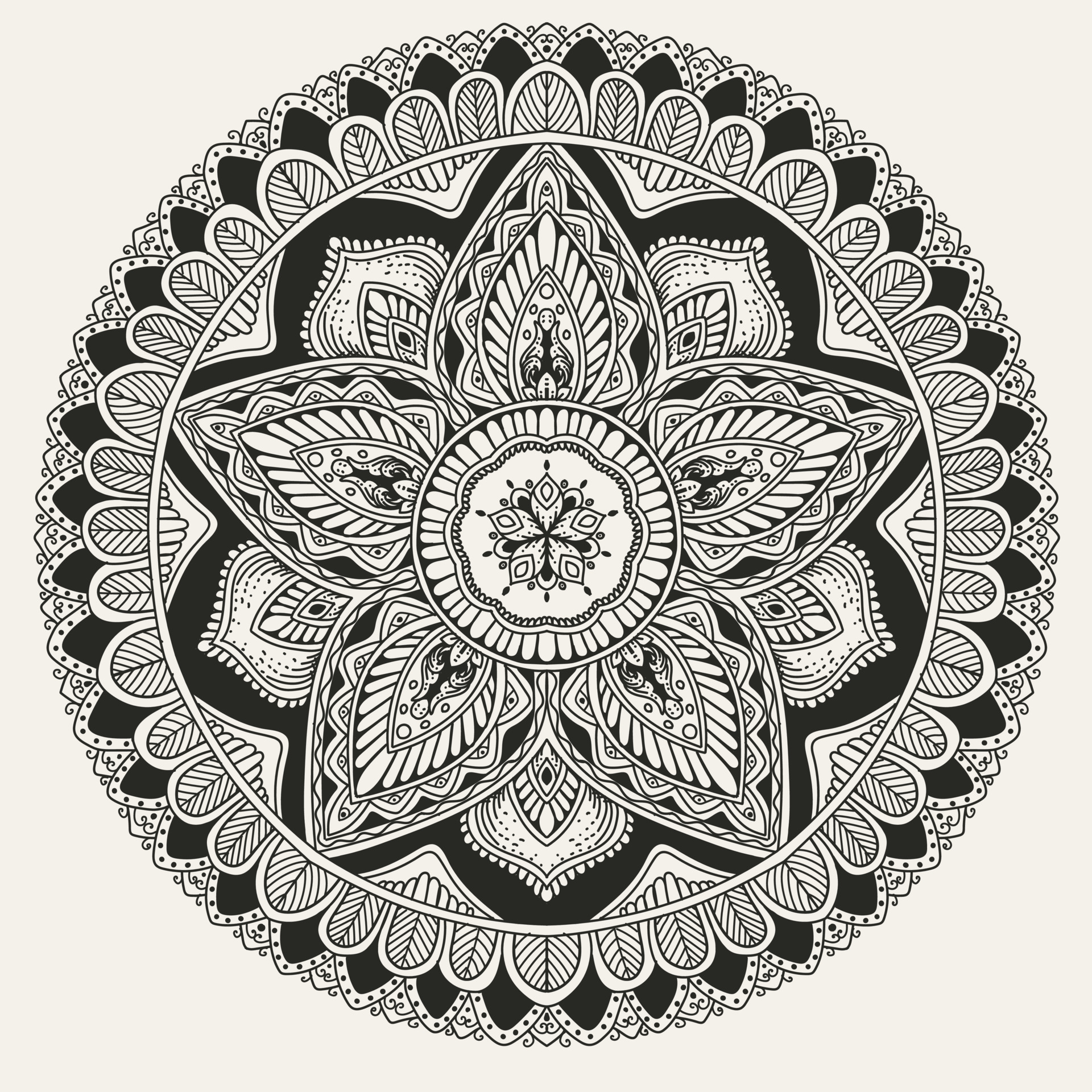 Elegant Circle mandala pattern on white background 4725192 Vector Art