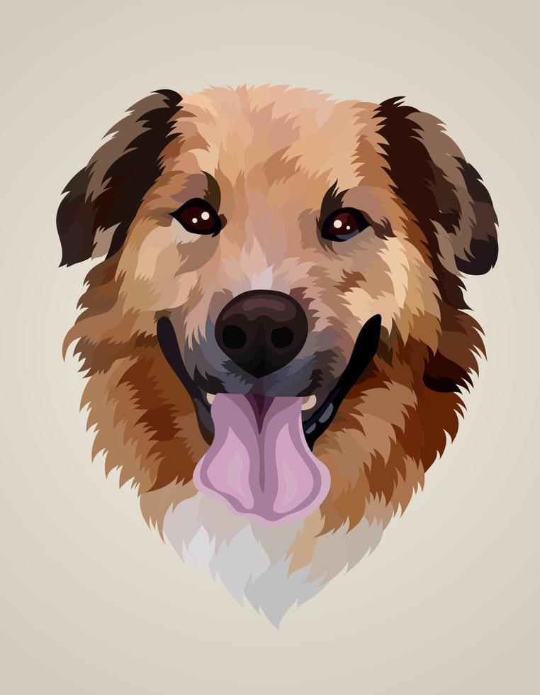 illustration vector realistic dog head