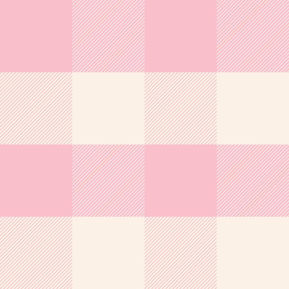Gingham pattern seamless Plaid repeat vector in ping and white. Design for print, tartan, gift wrap, glen textiles, checkered background for tablecloths.