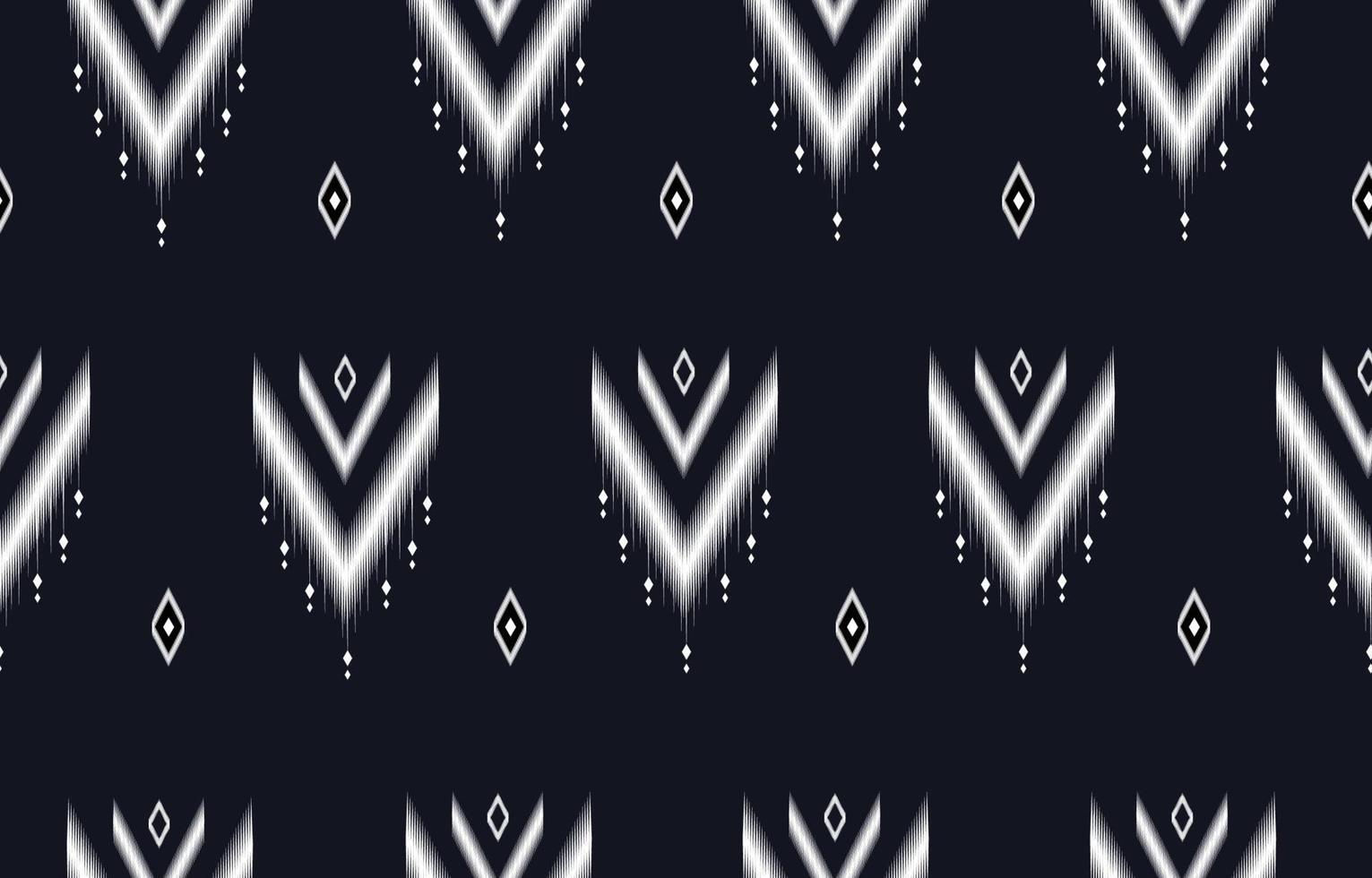 Vector ethnic pattern geometric abstract seamless ikat background blue and white The design used for Print, wallpaper, fabric pattern, fashion textile