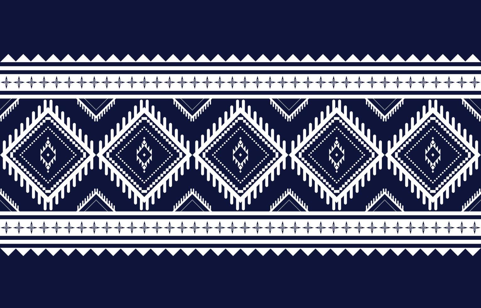 Geometric ethnic pattern vector Blue and white abstract seamless background The design used for Print, wallpaper, pattern fabric, fashion textile
