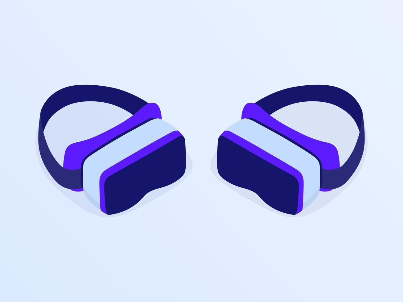 vr virtual reality glasses tools isolated set collection objects with isometric flat style vector