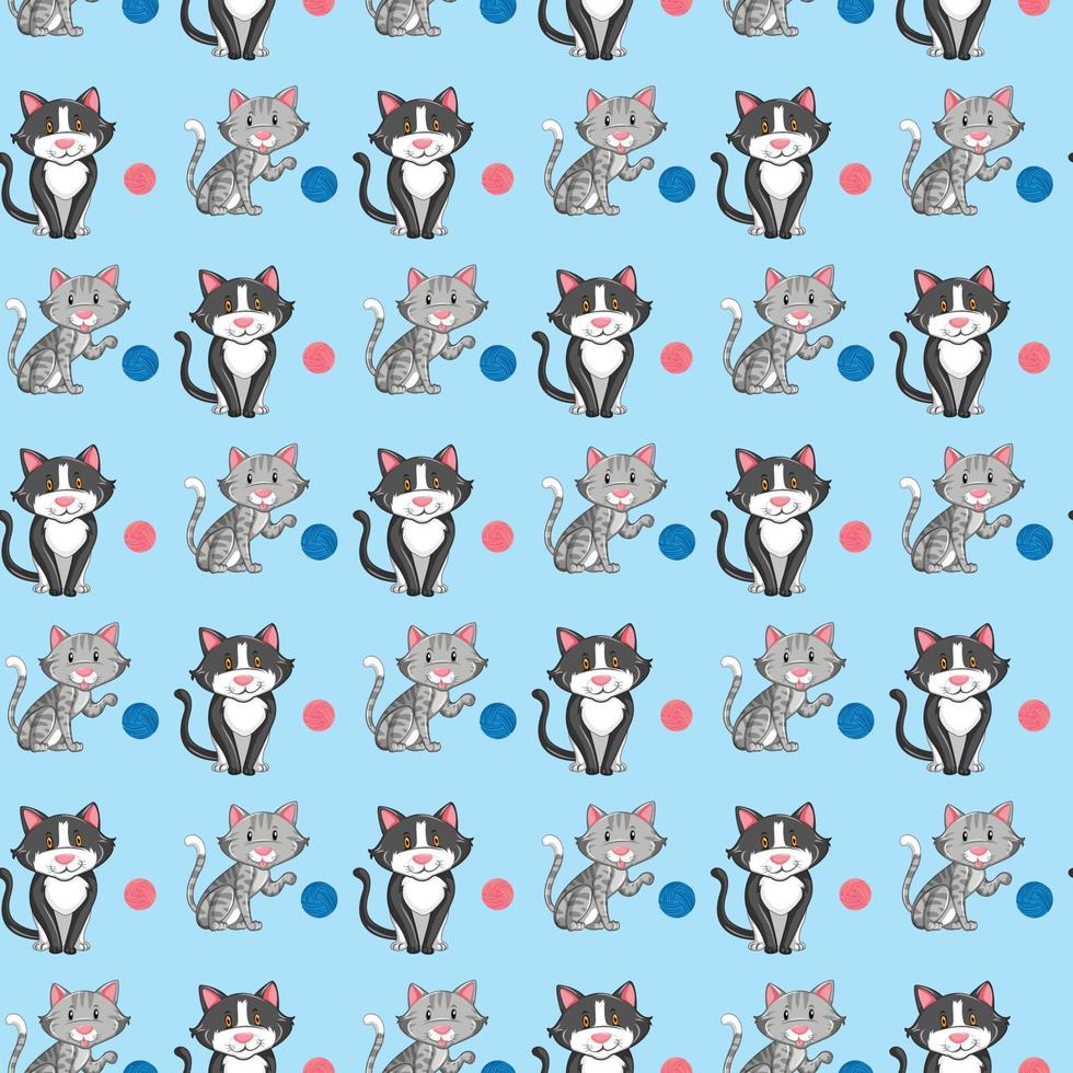 Cats Seamless Pattern Design vector