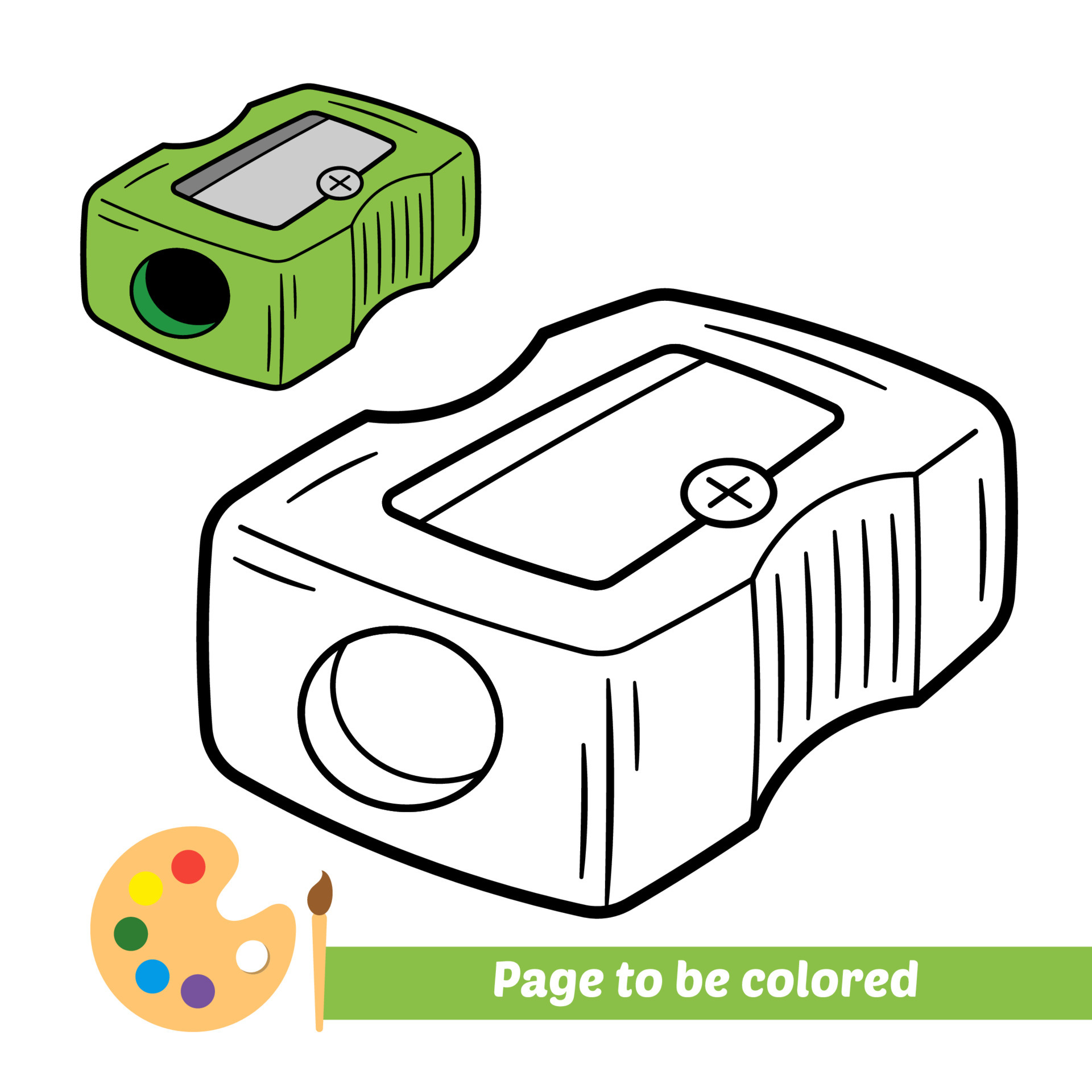 Coloring book for kids, pencil sharpener vector 4725661 Vector Art at