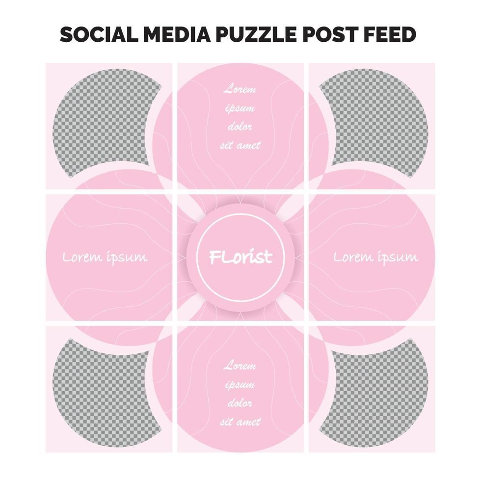 puzzle design social media post feed vector illustration