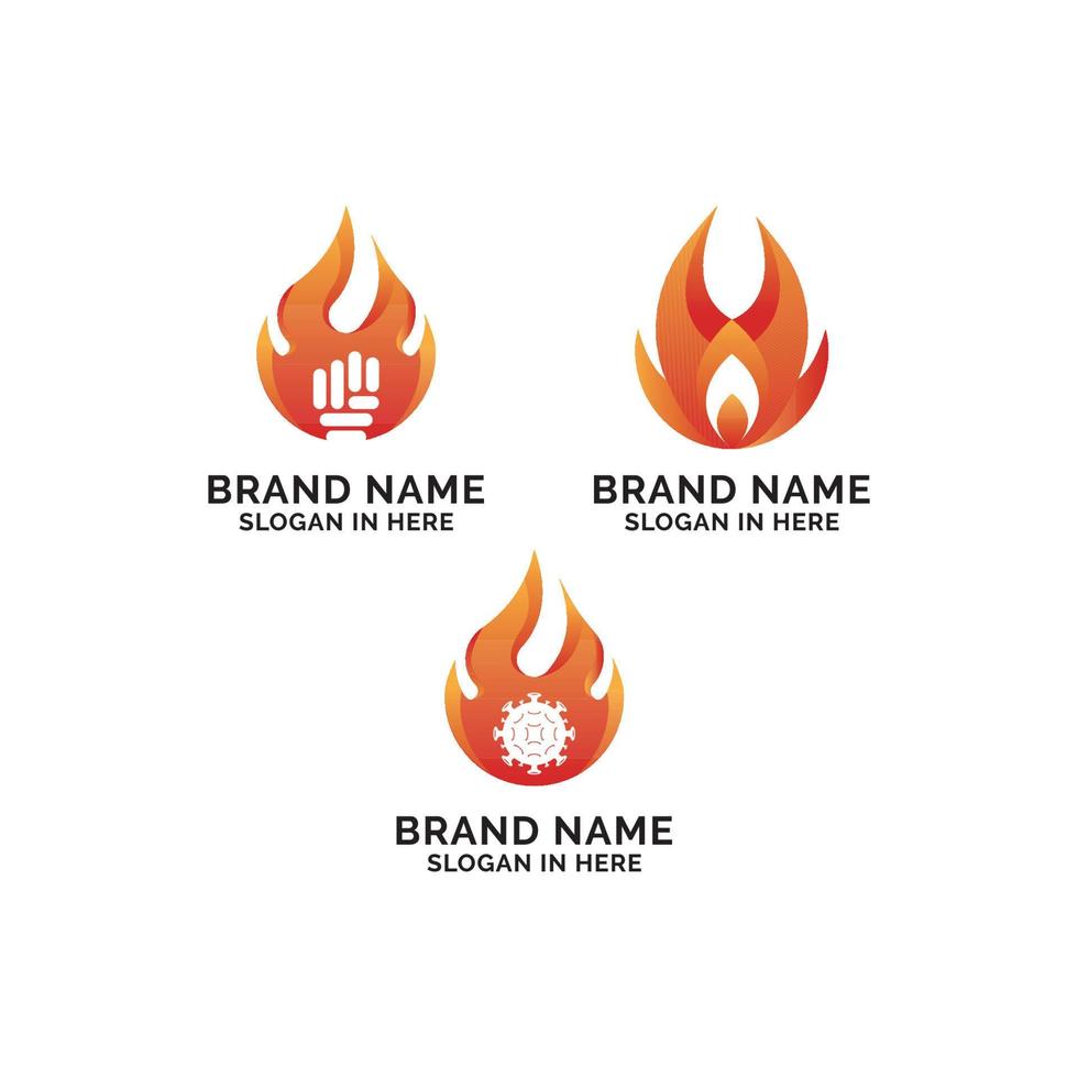 flame fire burn logo vector design illustration